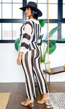 Genevieve | Cable-Knit Colorblock Set - Black/White - Cutely Covered