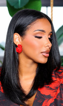 Sunkissed Sequin Creole Earrings - Red - Cutely Covered