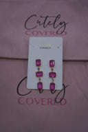 Pink Stone Drop Earrings - Cutely Covered