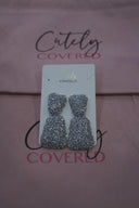 Sparkly Silver Dangle Earrings - Cutely Covered