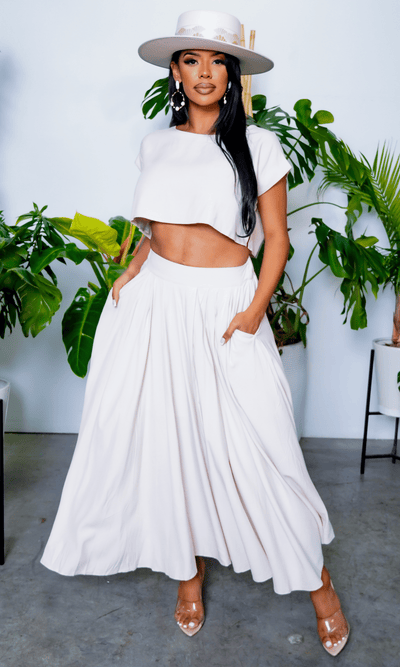 So Lovely | Linen Crop Top Skirt Set PREORDER Mid May