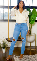 Cheers Ruffle Cardigan- Ivory