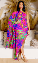 Paradise Breeze | Chiffon One-Shoulder Dress - Multi-