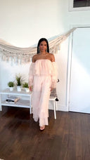 Tiered Ruffle Tulle Pants Set - Blush