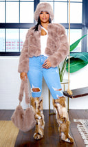 Faux Fur  Jacket - Taupe