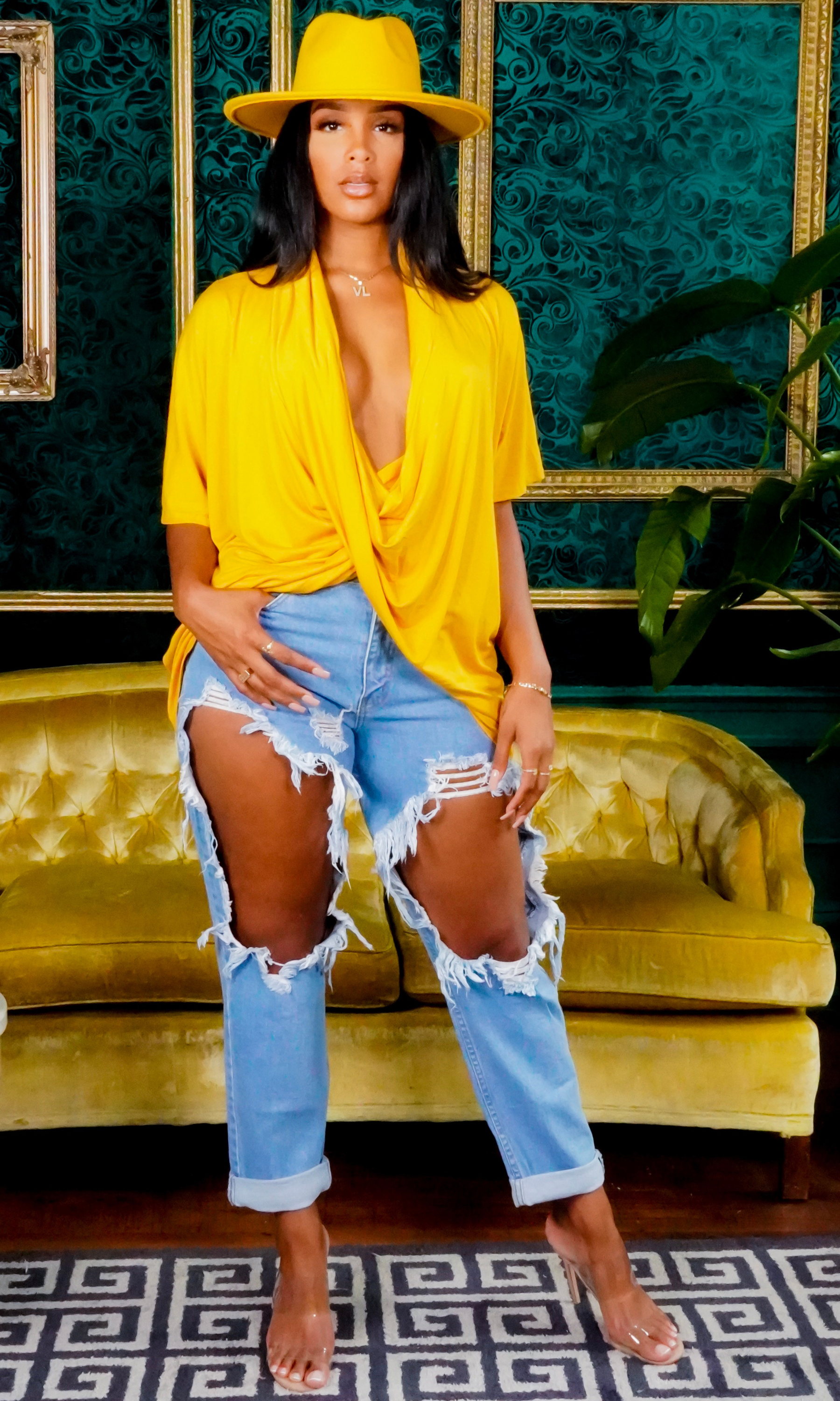 Beaux Blouse- Mustard – Cutely Covered