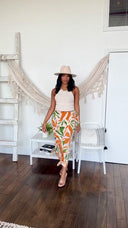 Ava's Favorite | Leaf Print Skirt Set - Multi Color