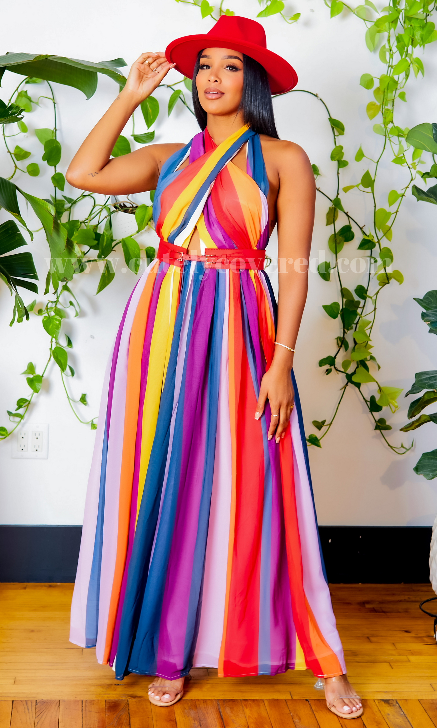 Spectrum | Color Block Belted Dress - Cutely Covered