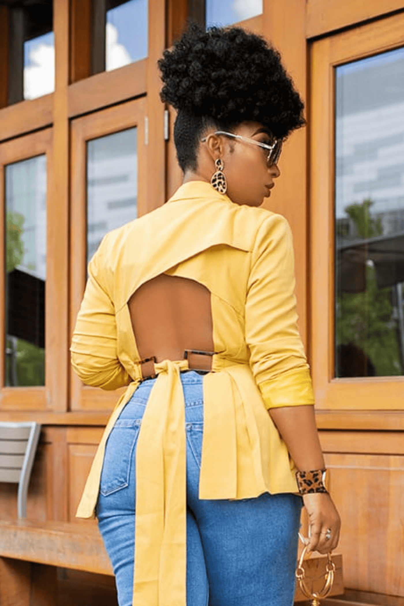 Go Getter | Cut Out Back Blazer - Mustard PREORDER Ships End October - Cutely Covered
