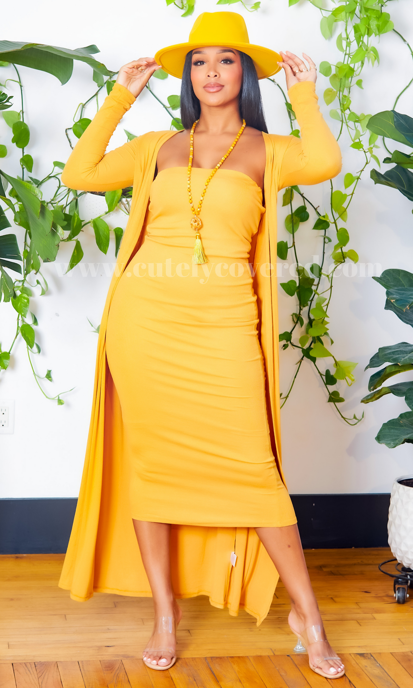 Slay Bae | Cardigan Dress Set - Orange PREORDER ships Early August - Cutely Covered