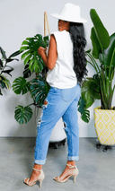 Cuffing Season | Ripped High Waist Boyfriend Jeans - Cutely Covered