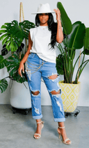 Cuffing Season | Ripped High Waist Boyfriend Jeans - Cutely Covered