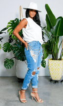 Cuffing Season | Ripped High Waist Boyfriend Jeans - Cutely Covered