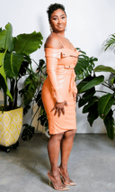 All Eyes On Me l Off The Shoulder Dress - Blush FINAL SALE - Cutely Covered