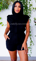 At Ease Romper - Black - Cutely Covered