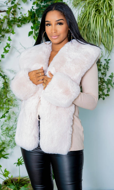 Best Dressed Faux Fur Sweater Jacket - Cutely Covered