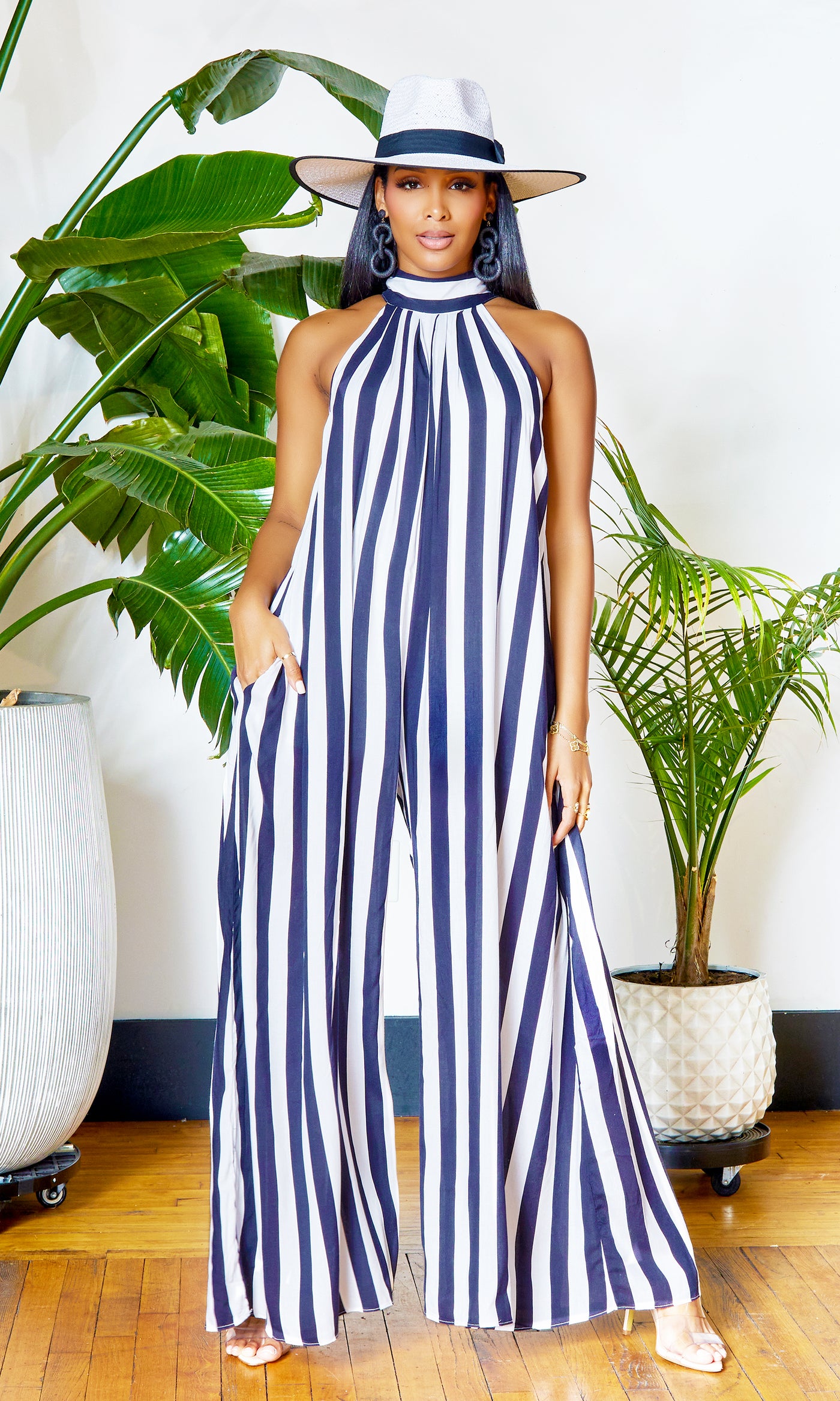 Striped Jumpsuit - Cutely Covered