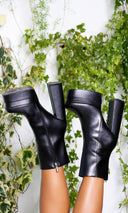 She's a Baddie Platform Black Boots - Cutely Covered