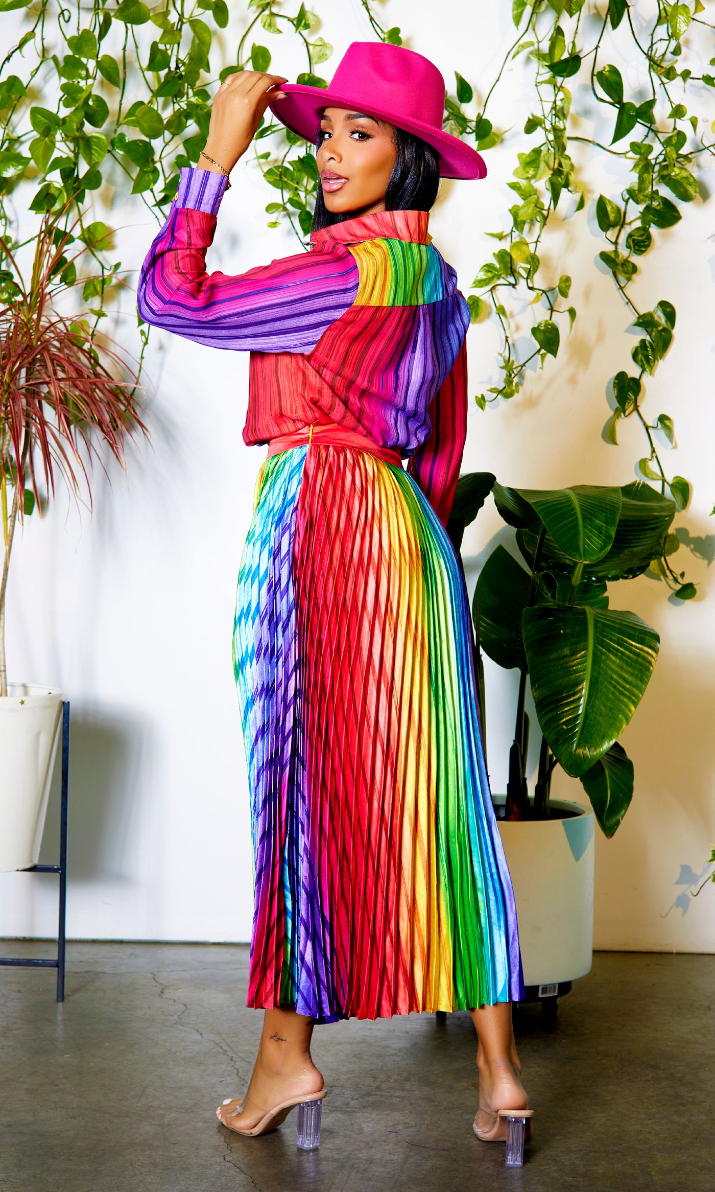 Spectrum | Colorful Stripe Skirt Set - Cutely Covered