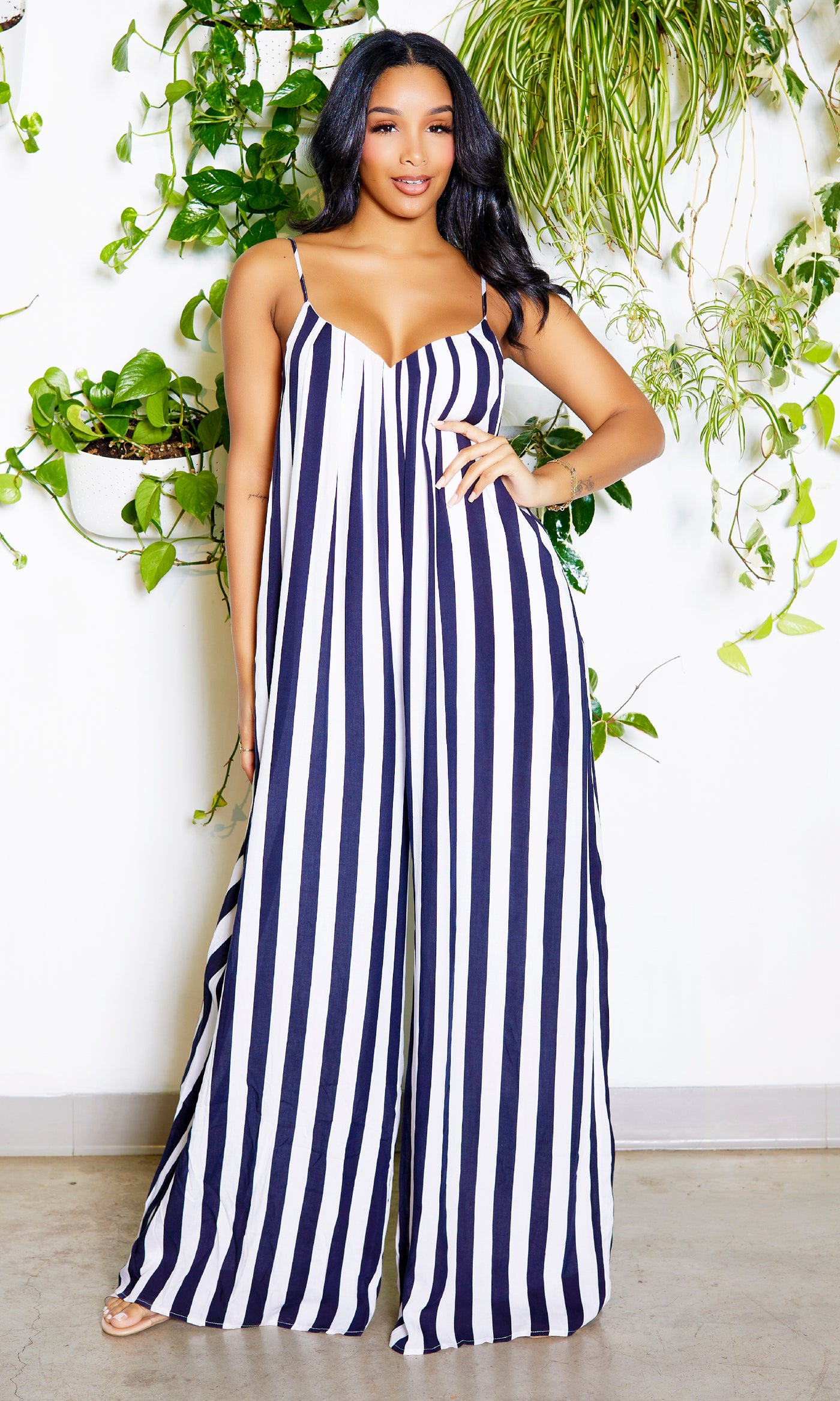 Cute & Casual 2 l Loose Jumpsuit - Stripe - Cutely Covered