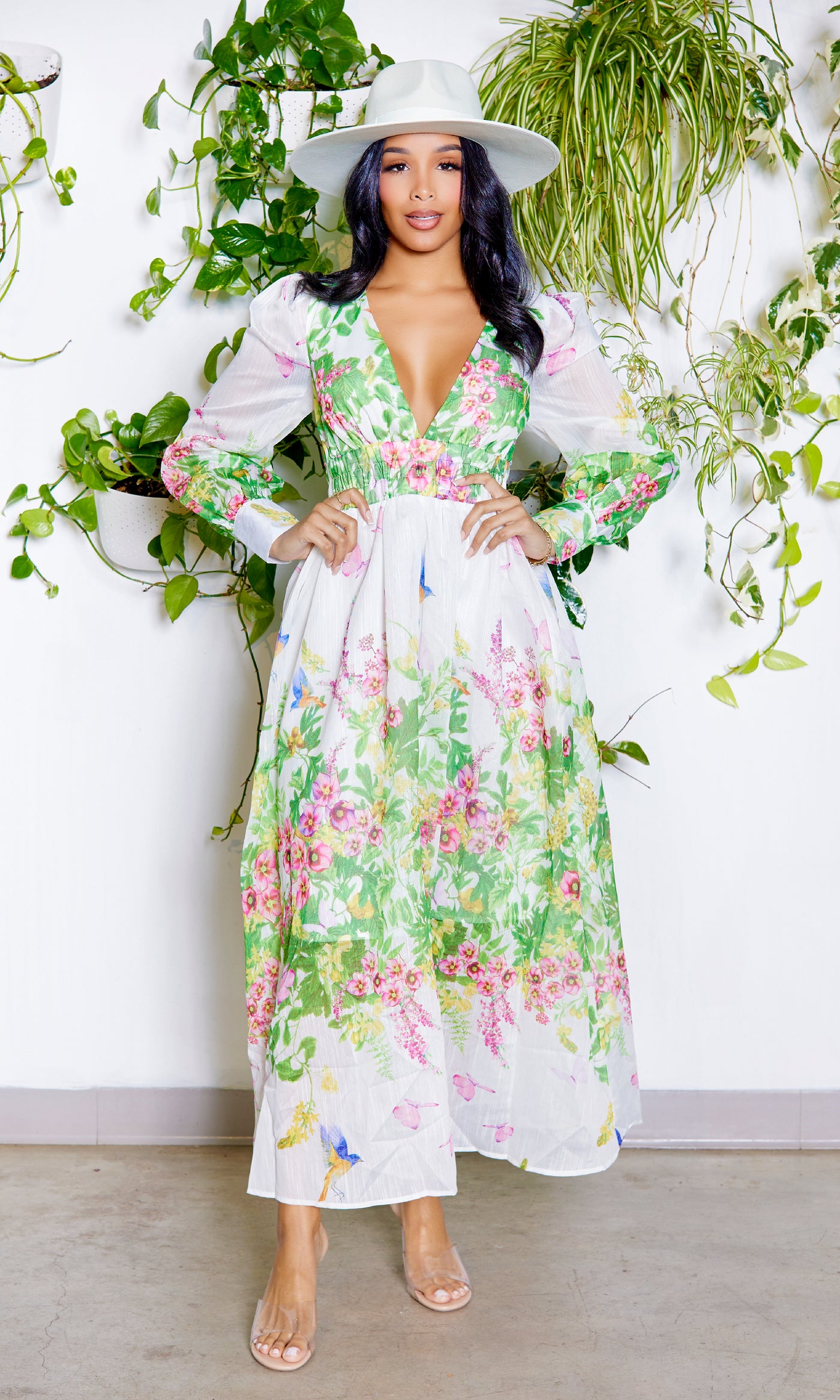 White Floral Maxi Dress - Cutely Covered