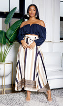 Simply Classy Skirt - nude brown stripes - Cutely Covered