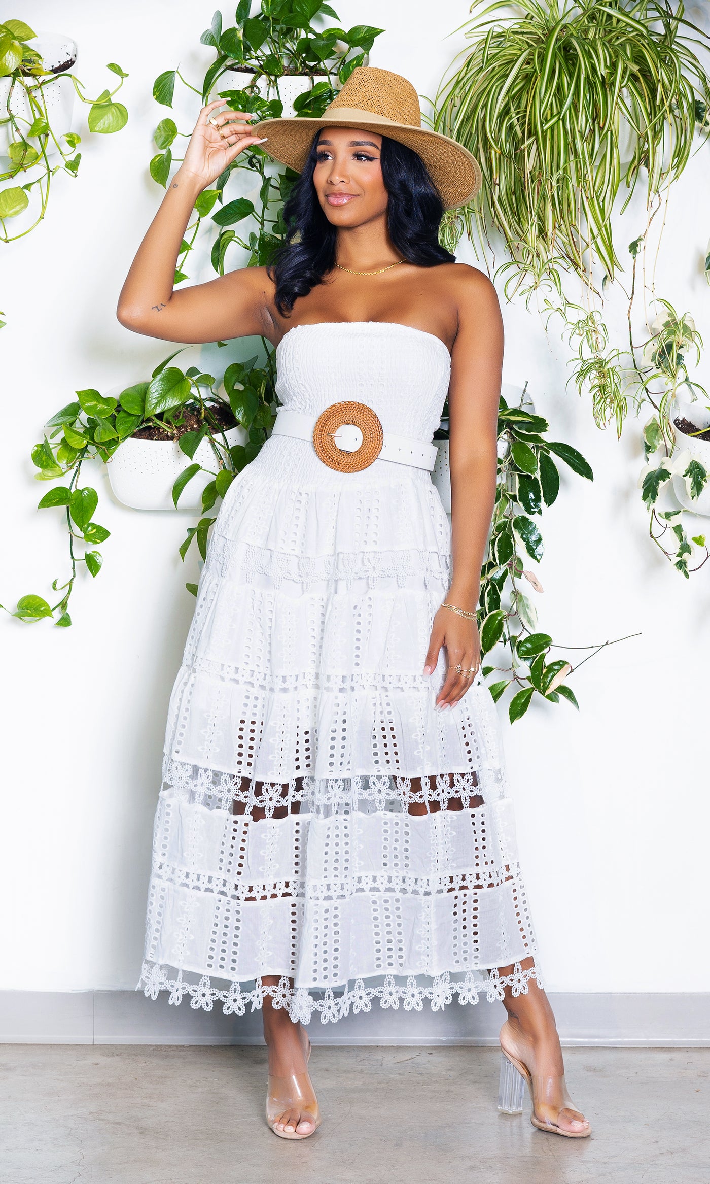 EVERYTHING | White  Embroidery Dress - Cutely Covered