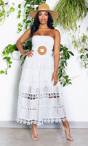 EVERYTHING | White  Embroidery Dress - Cutely Covered