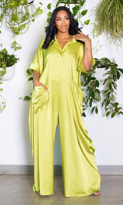 I'm Grown Classy Jumpsuit - Chartreuse - Cutely Covered