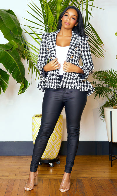 Houndstooth Blazer - Cutely Covered