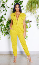 At Ease Jumpsuit- Chartreuse - Cutely Covered