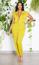 At Ease Jumpsuit- Chartreuse - Cutely Covered