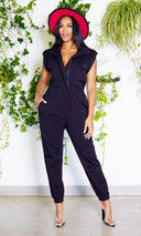 At Ease Jumpsuit- Black PREORDER Ships Late May - Cutely Covered