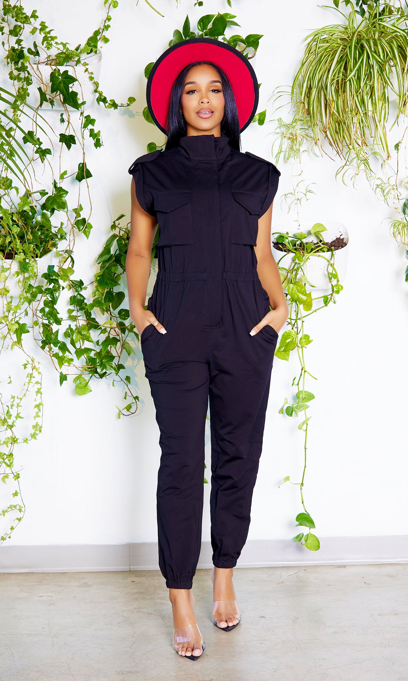 At Ease Jumpsuit- Black PREORDER Ships Late May - Cutely Covered