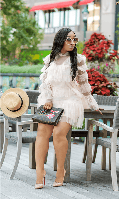 Slay The Day l Blush Ruffle Dress - Cutely Covered