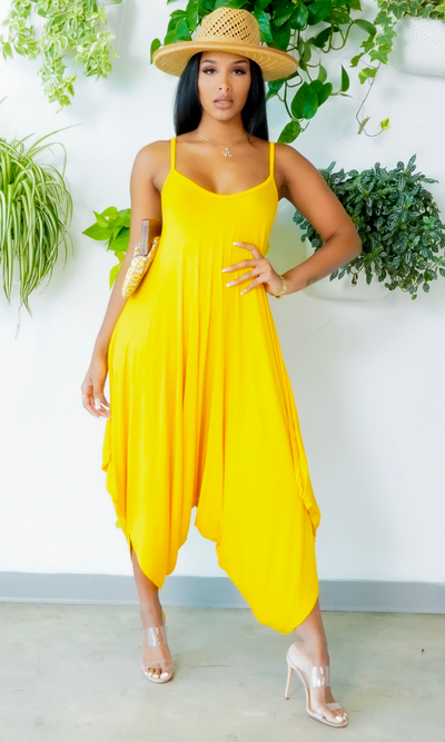 Chic Loose Harem Jumpsuit - Gold - Cutely Covered