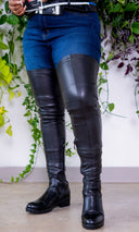 Thigh High Flat Stretch Boots