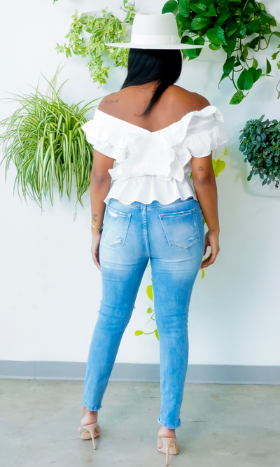 White off the shoulder top FINAL SALE - Cutely Covered