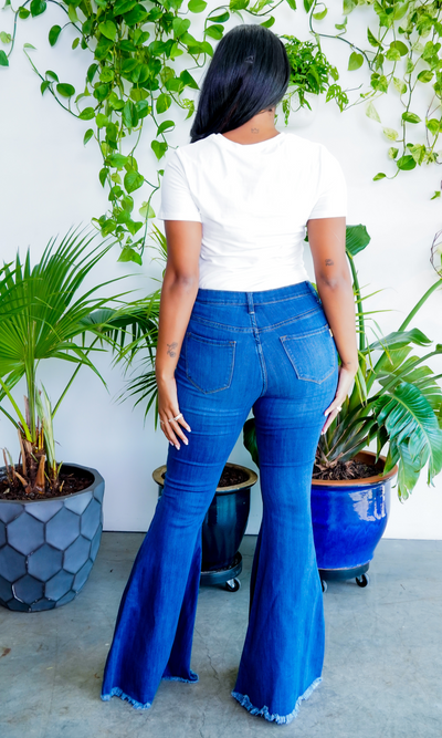 Flare Jeans | High Waisted Denim Jeans - Cutely Covered