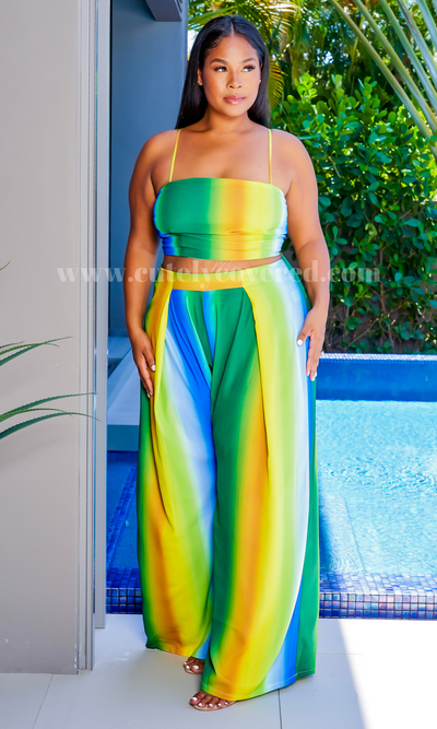 Ombre' for Summer | Resort Wide Leg Pant Set - Cutely Covered