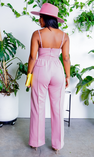 Angelica| Bustier Pants Set - Mauve - Cutely Covered