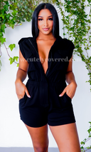 At Ease Romper - Black - Cutely Covered