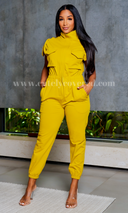 At Ease Jumpsuit- Chartreuse PREORDER Ships end of June - Cutely Covered