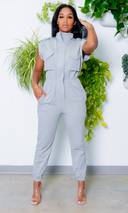 At Ease Jumpsuit- Grey - Cutely Covered