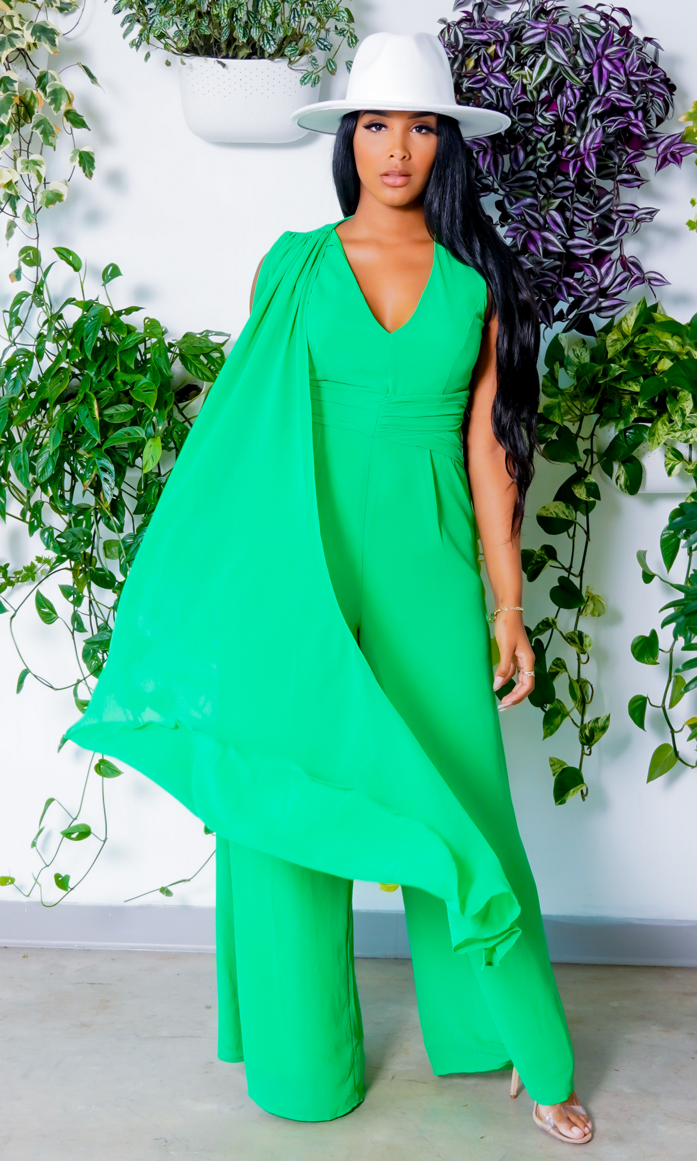 Jasmine Jumpsuit Neon Green FINAL SALE - Cutely Covered