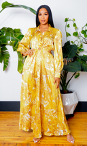 O Ring Gold Print Dress - Cutely Covered