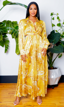 O Ring Gold Print Dress - Cutely Covered