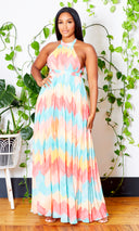 Pastel Chevron Print Maxi - Cutely Covered