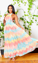 Pastel Chevron Print Maxi - Cutely Covered
