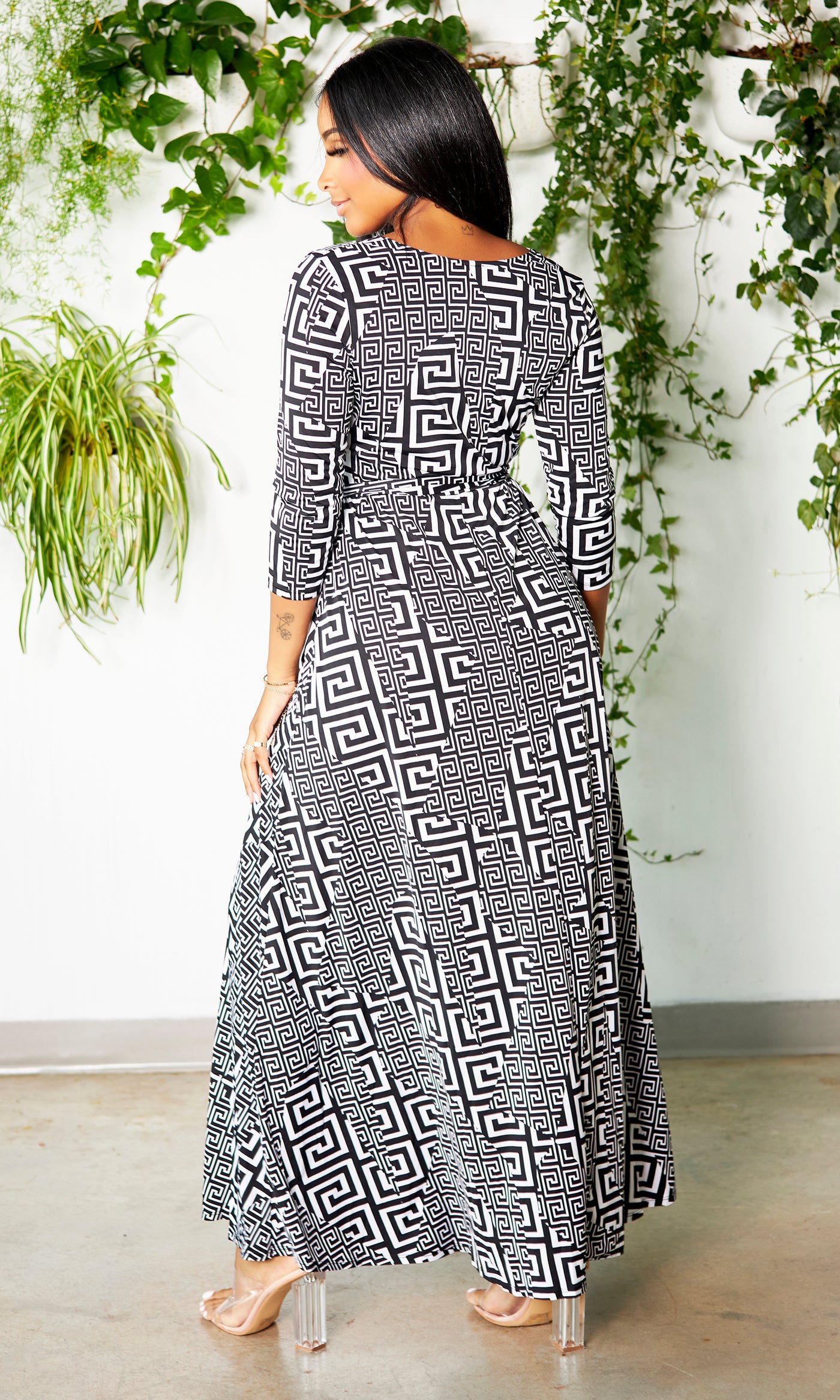 Blessed and Beautiful l Stretch Maxi Dress -  Print - Cutely Covered